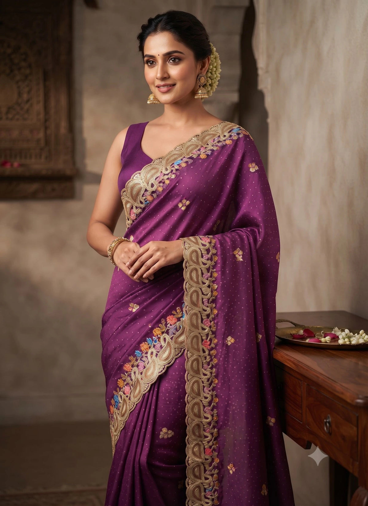 SPACE SILK EMBROIDERY WITH SEPARATE BLOUSE
