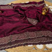 Most Ever Gorgeous Space Silk Saree With Attractive Blouse Piece