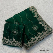 Fancy Space Silk Saree with Sequin Embroidery & C Pallu